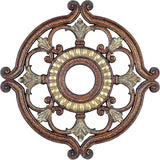 Ceiling Medallion in Palacial Bronze with Gilded Accents, 0.1 x 0.1 x 1.5
