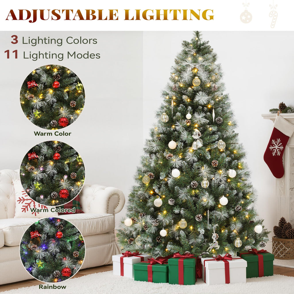 9ft Prelit Christmas Tree w/Pine Cones & Pine Needles & Remote