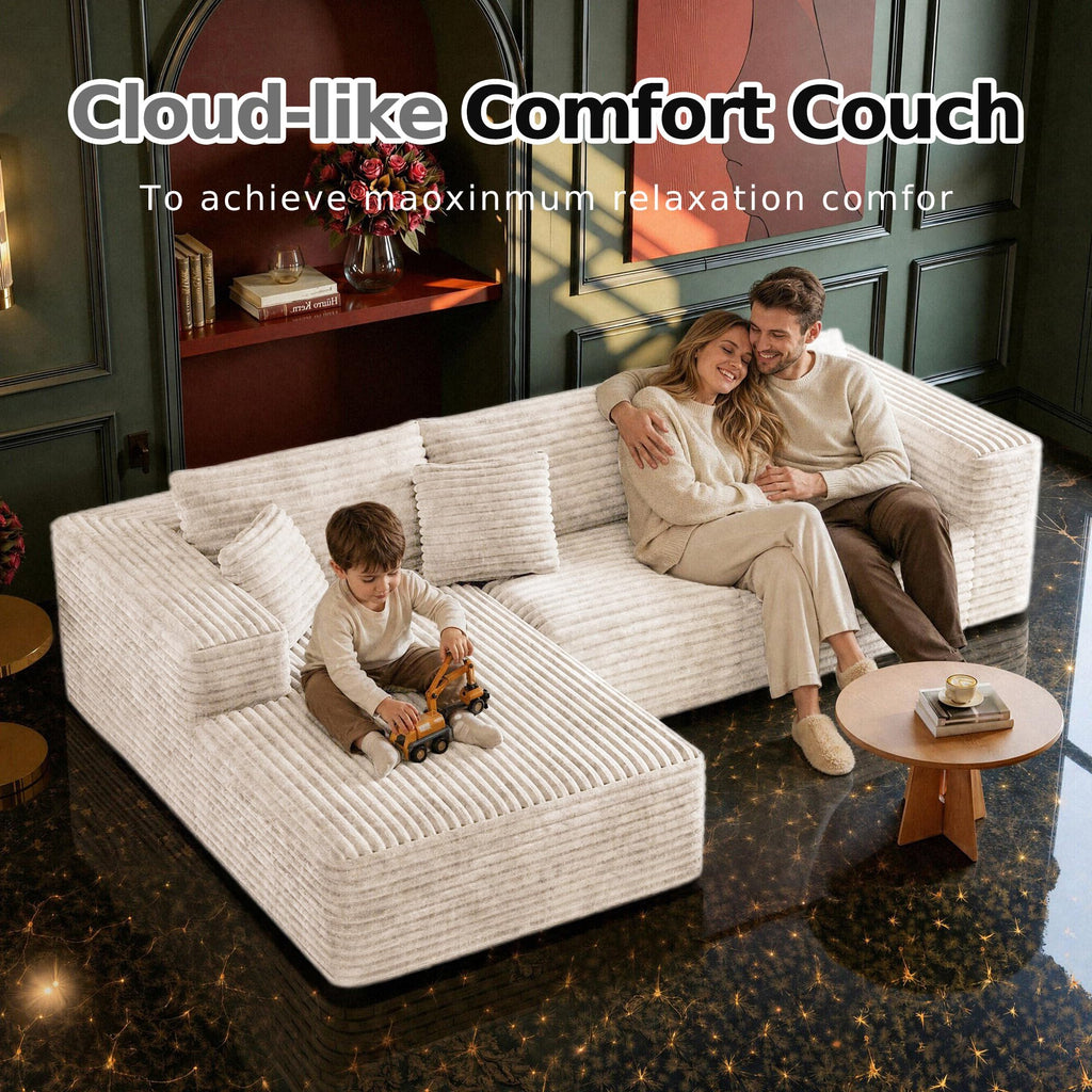 104" Boneless Sectional Couch