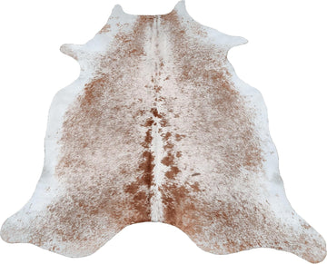 Brown & White Cowhide Rug 100% Genuine - Authentic Animal Skin Area Rug/Carpet , etc. - Cow Hide Size of (6 ft x 5-6