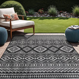 Waikiki Boho Indoor Outdoor Rug 5x7, Washable Outside Carpet for Patio, Deck, Porch, Bohemian Area R