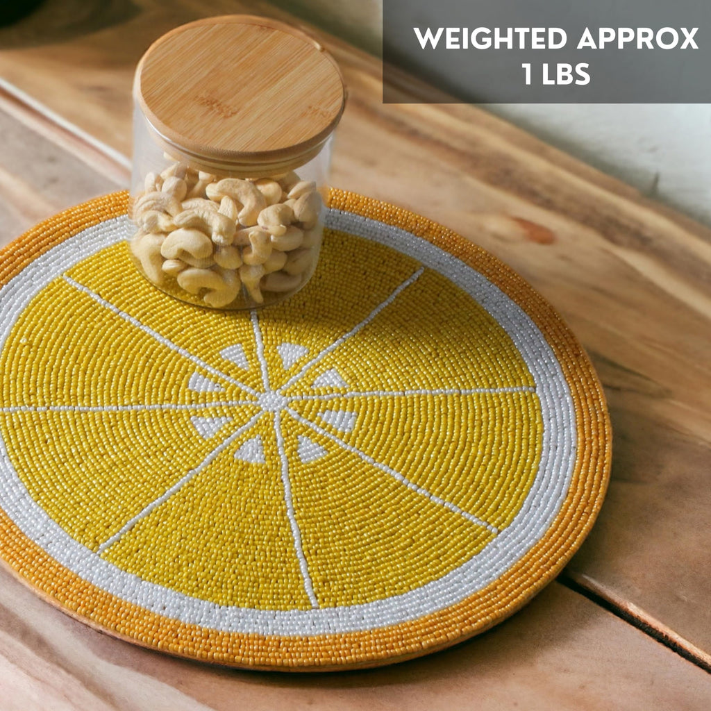 Beaded Placemats Set of 4 Multi Round Glass Chargers