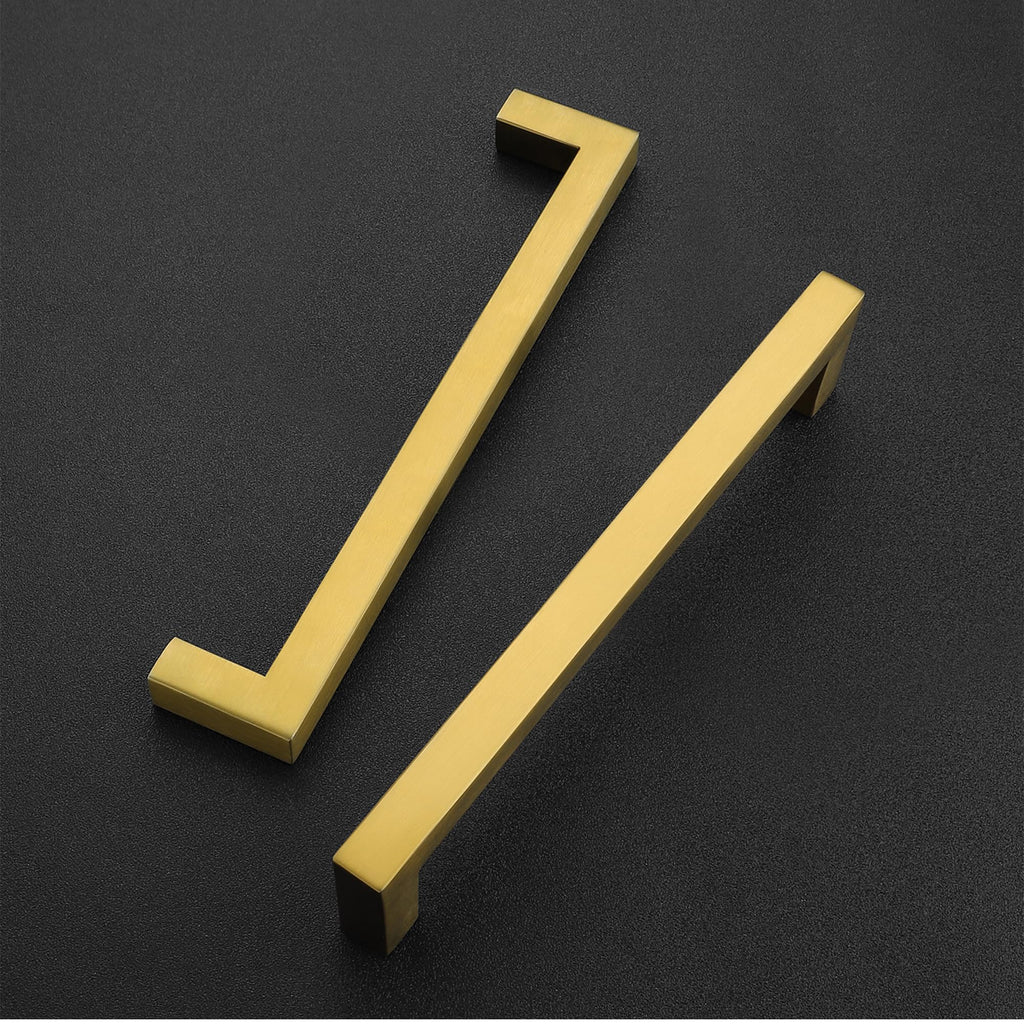 Gold Square Pulls Cabinet Handles,6-1/4 Inch,5 Pack