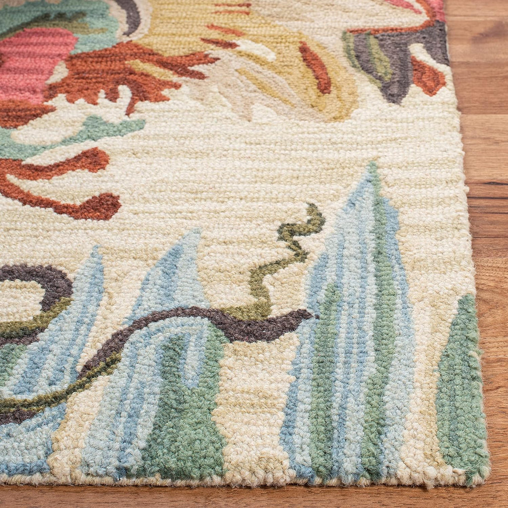 Jardin Area Rug - 9' x 12', Ivory & Multi, Handmade Wool, Floral Design