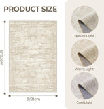 3x5 Washable Area Rug for Entryway, Soft Kitchen Rugs Non Slip for Dining Room, Vintage Abstract Liv