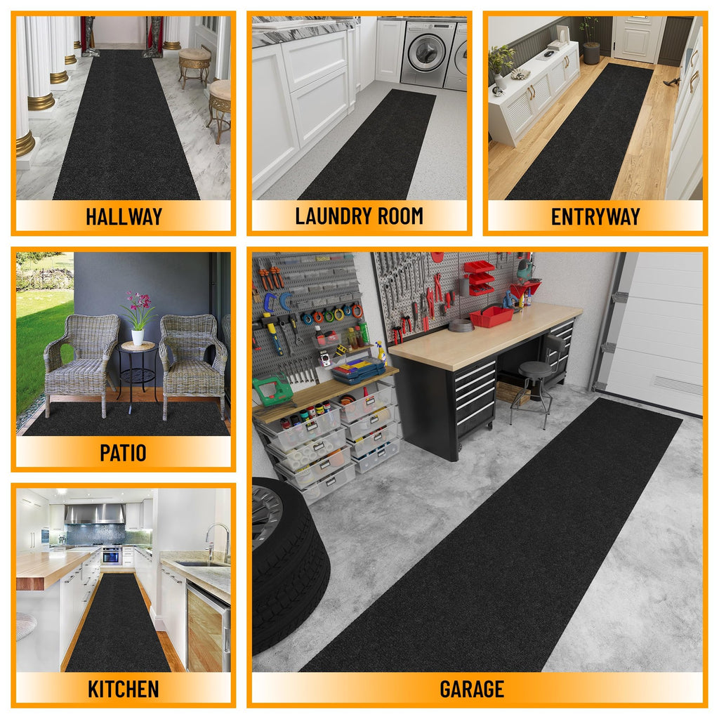 3x9 Runner Rug - Heavy Duty Commercial Floor Mat, Rubber Backed