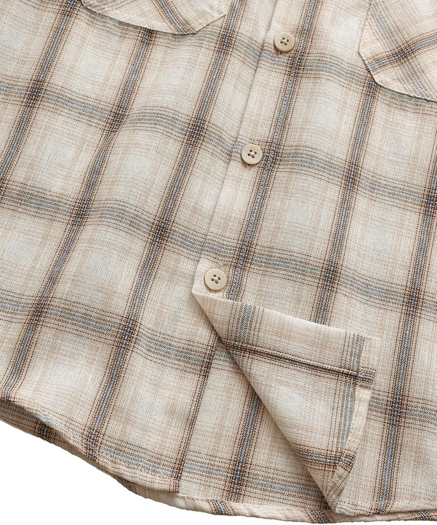 Boys Plaid Short Sleeve Button Down Shirt Casual Woven Shirts