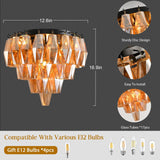 Modern Black Ceiling Light for Dining Room, Black Flush Mount Ceiling Lighting for Living Room, 4-Light Round Light Fixtures Chandelier for Bedroom, 17'' Semi Flush Mount Lights for Bathroom, Foyer A118-B0DXDSH4JD