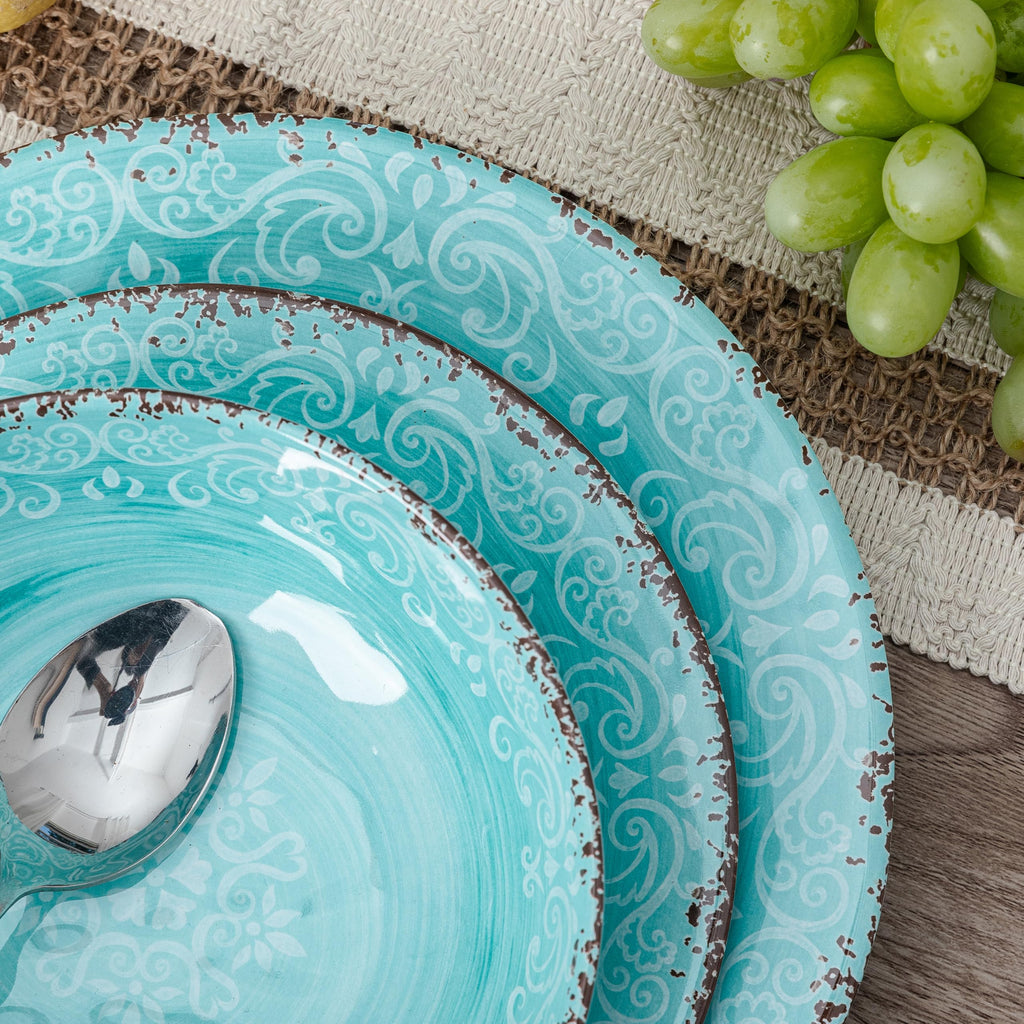 12-Piece Dinnerware Set, set of 4, 100% Melamine Dishes Dining Set