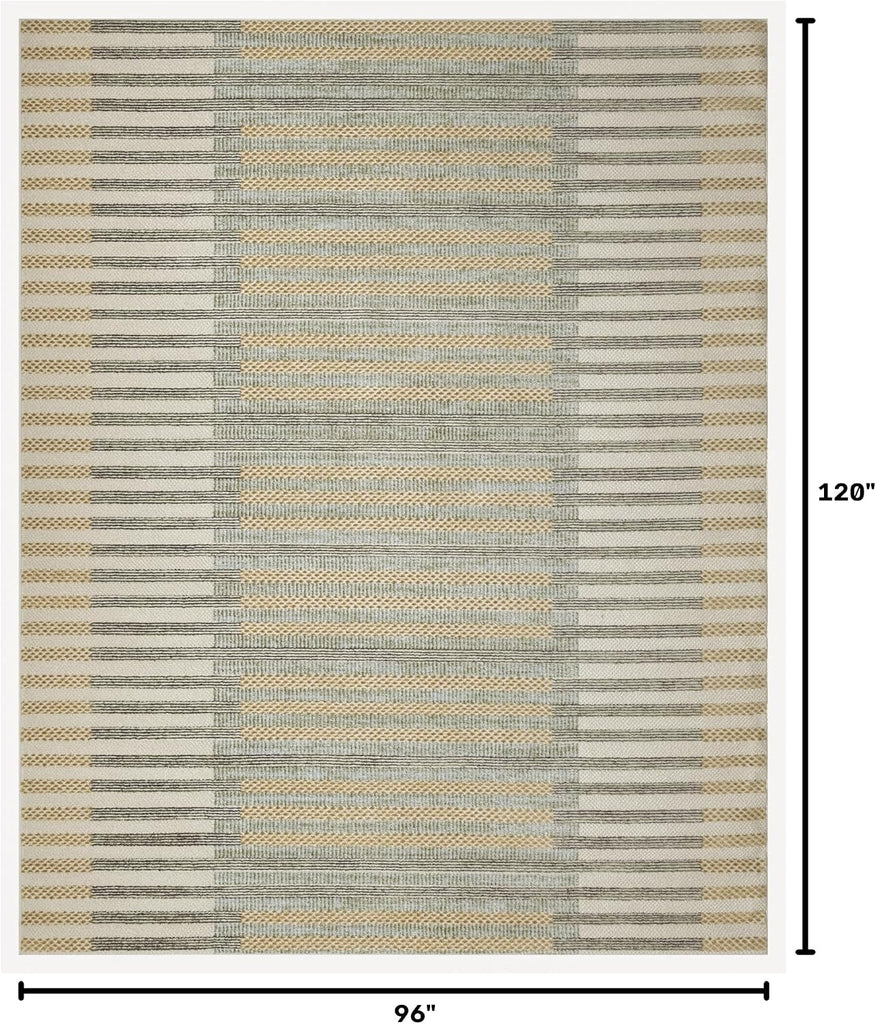 Home Nordic Ivory Multicolor Area Rug - Easy Clean, Non Shedding, Bed Room, Living Room, Dining Room