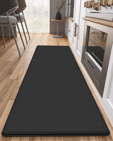 Kitchen Mat for Floor 17x79 Anti Fatigue Easy Clean, Black | Water&Oil Proof, Anti Slip, For Comfort Standing