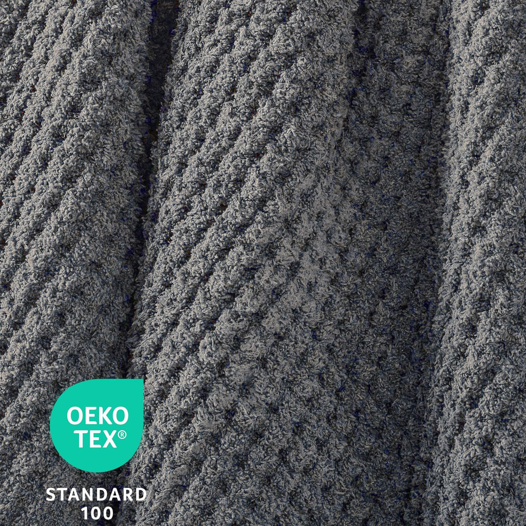 Waffle Knit Throw Blanket for Couch, Soft Cozy Chunky Knit Thick Knitted Blanket for Sofa, Bed, Gift for Women Girls