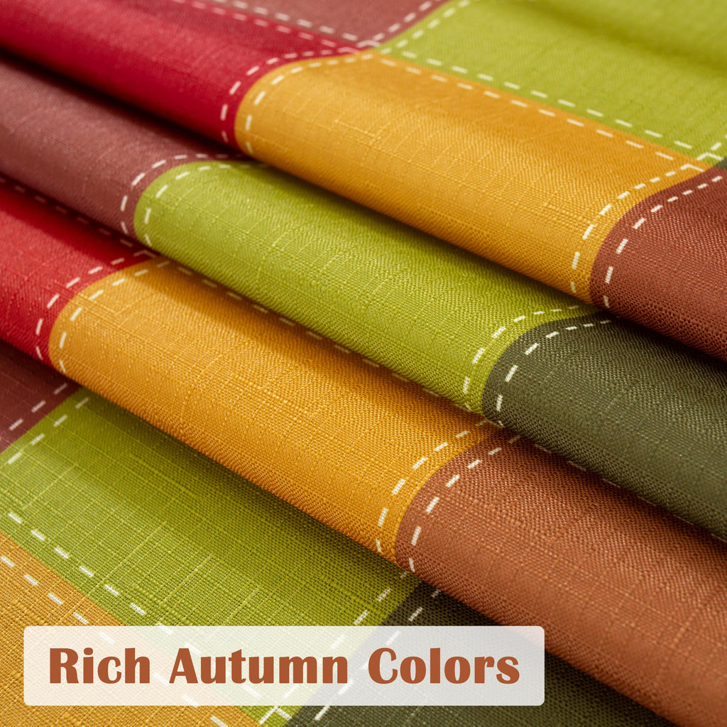 Warm Multicolor Fall Plaid Thanksgiving Tablecloth, 60 x 84 Inch