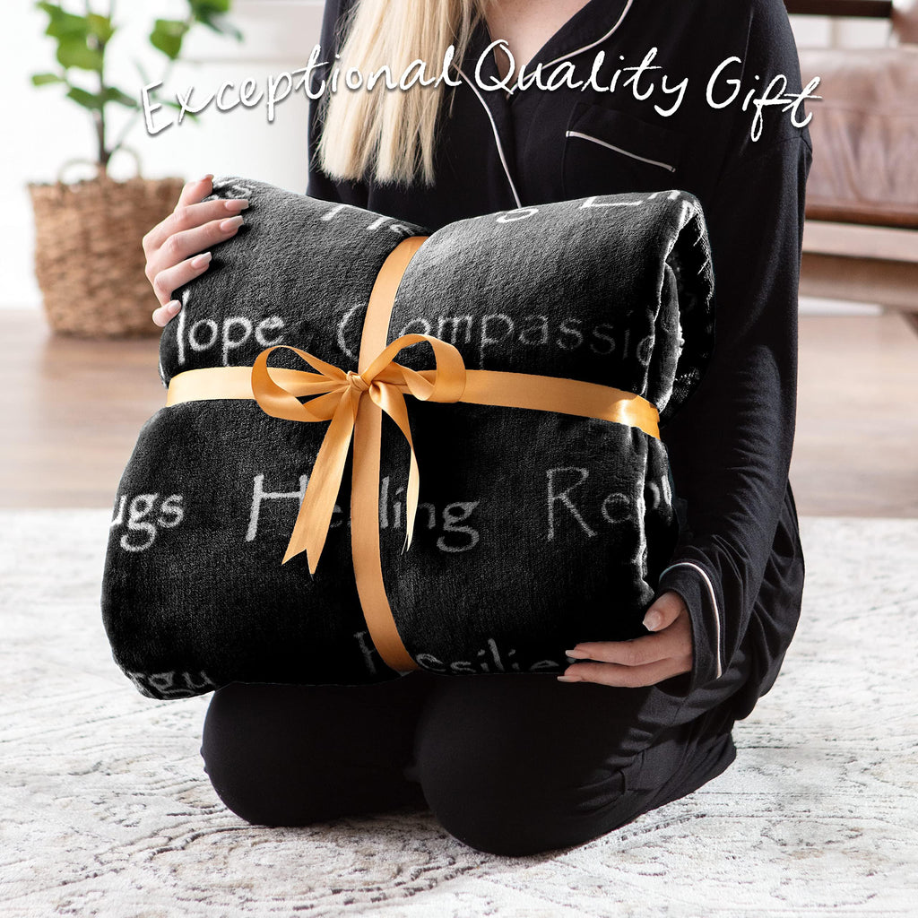 Premium Sympathy Warm Hugs Gift Throw Blanket - Healing Gift Cancer Chemo Survivor Get Well Caring Gifts - Comfort
