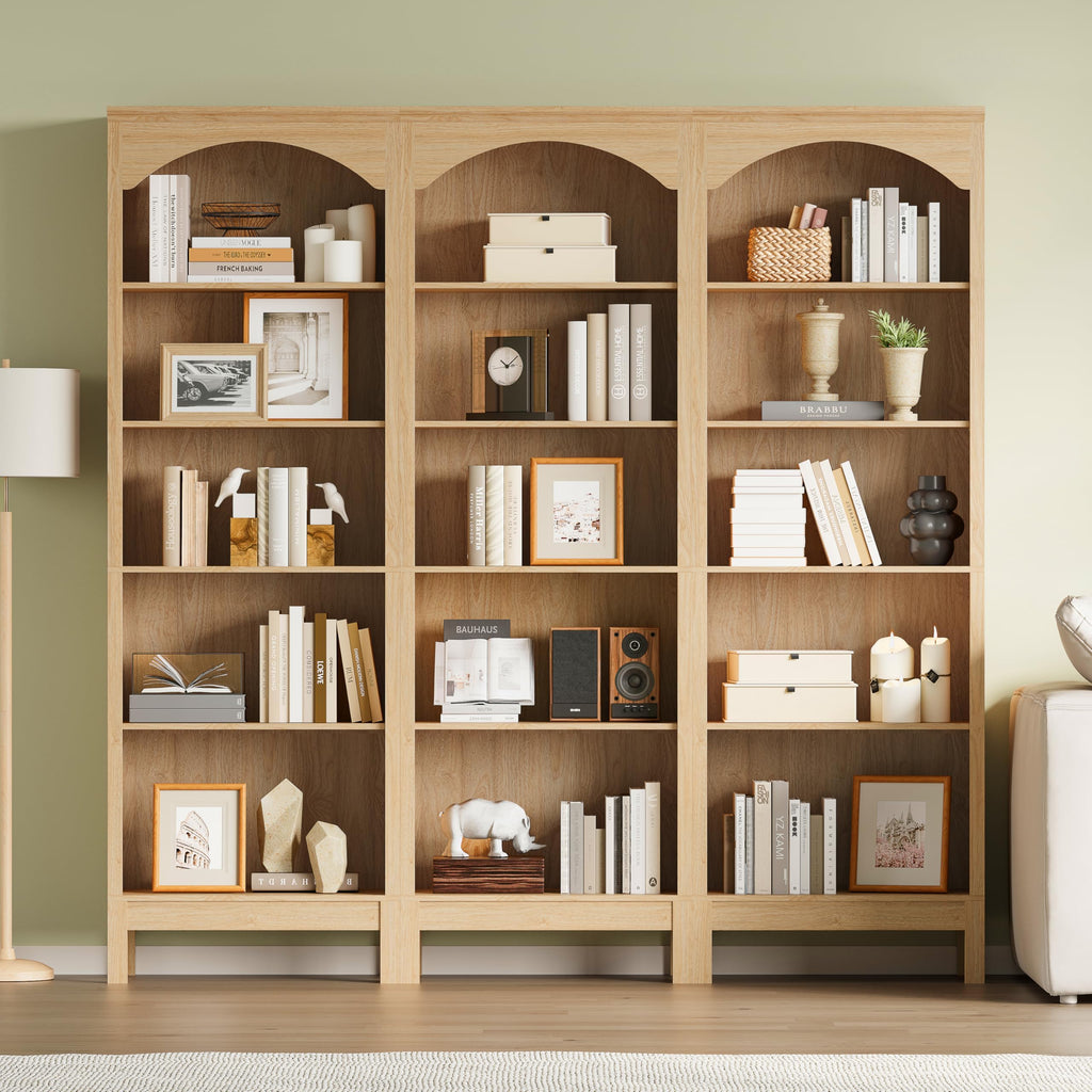 Arched Bookshelf, 5 Tier Tall Bookcase with Adjustable Shelves for Storage
