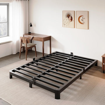 4 Inch Low Bed Frame, Low Profile Bed with Anti-Slip Gaskets