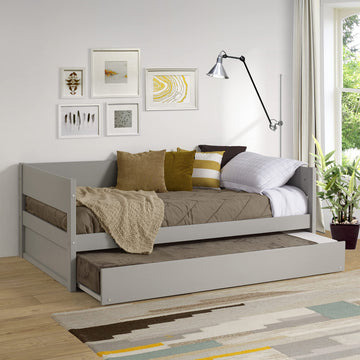 Tribeca Daybed and Trundle Set / Solid Wood / No Box Spring Needed / Mattress Foundation has 14 Wood Slats and 1