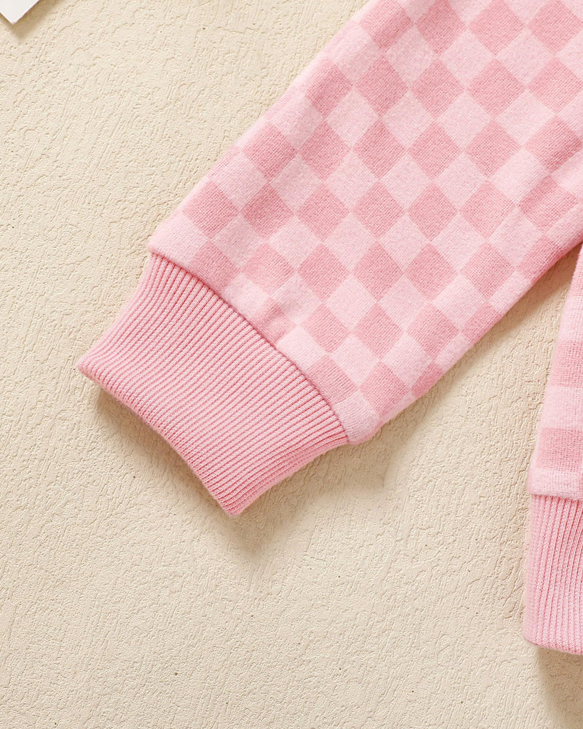 Toddler Girl Clothes - Checkered Baby Sweatsuit Set