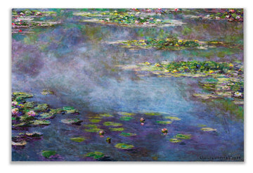 Water Lilies, 1906 02 By Claude Monet Canvas Prints Wrapped Gallery Wall Art | Stretched and Framed Ready to Hang