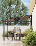 10 ft x 12 ft Lean to Gazebo, Hardtop Wall Pergola with Poly - Image 2