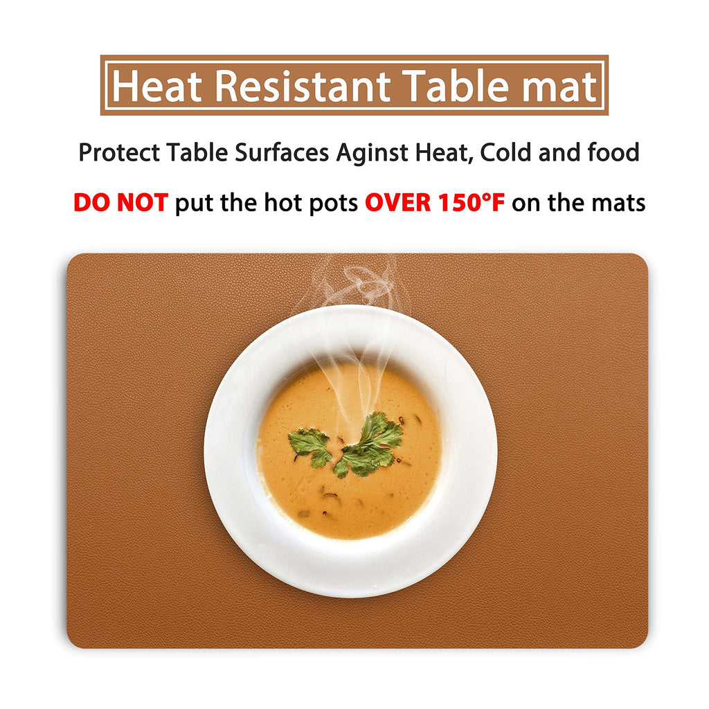 Fall Placemats Set of 4 Wipeable Table Mats Easy to Clean Waterproof Kitchen Mats for Dining Table Outdoor Indoor (4