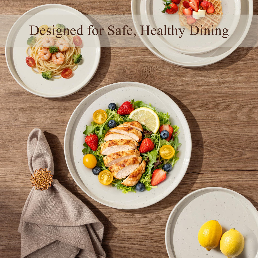 Stoneware Dinnerware Sets for 6,18 Pcs Plates and Bowls Set