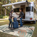 Outdoor & Indoor Area Rug 5'x8', Waterproof, Non-Shedding, Easy Cleaning, Leaf Mat for Patio, Living