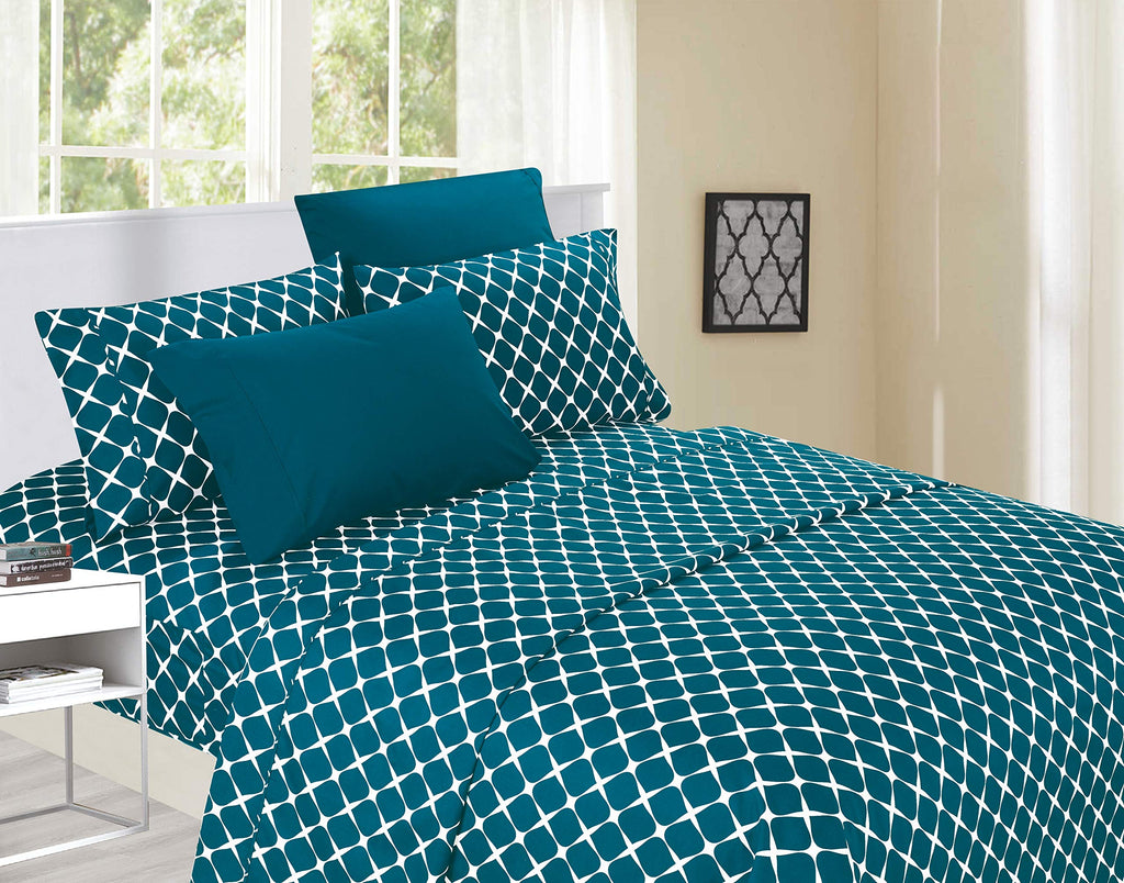 Luxury Soft Bed Sheets Bloomingdale Pattern - 1500 Premium Hotel Quality Microfiber Softness Wrinkle and Fade