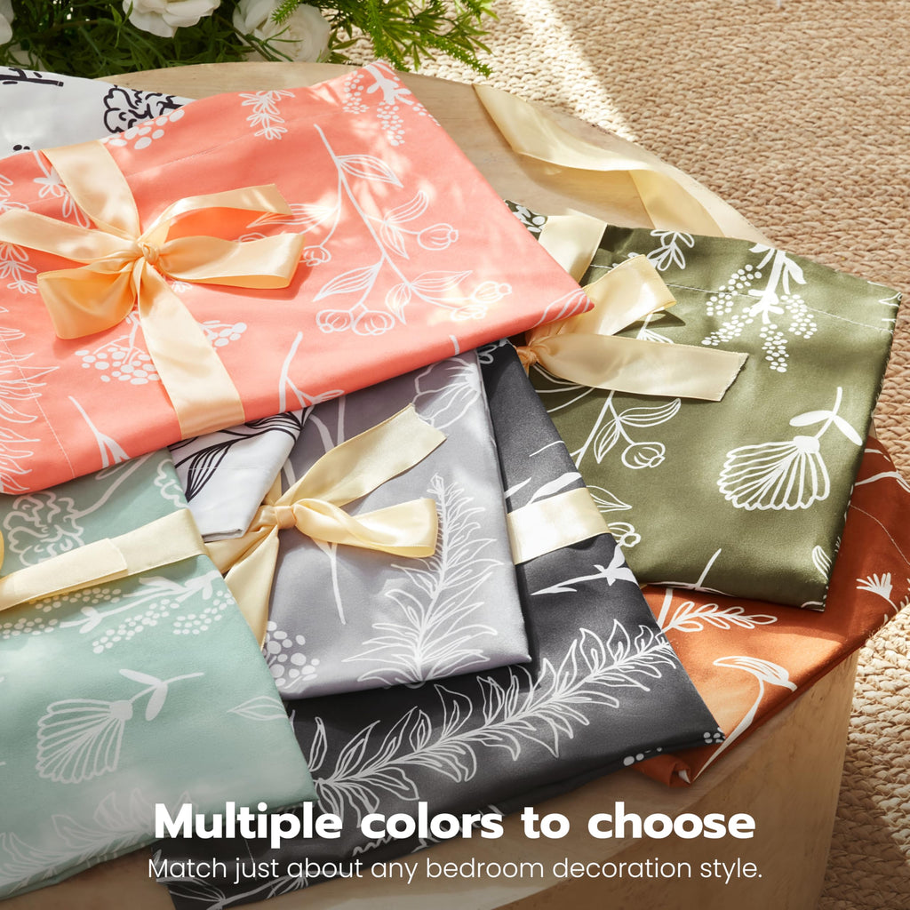 Floral Comforter Set Black Bedding Set - 3 Pieces Bed in a Bag with 1 Soft Reversible