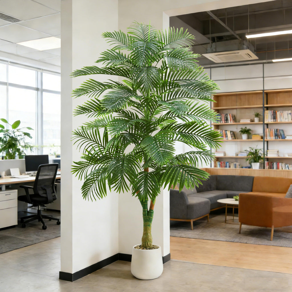Artificial Golden Cane Palm Tree 7FT, Tropical Large Fake Plants