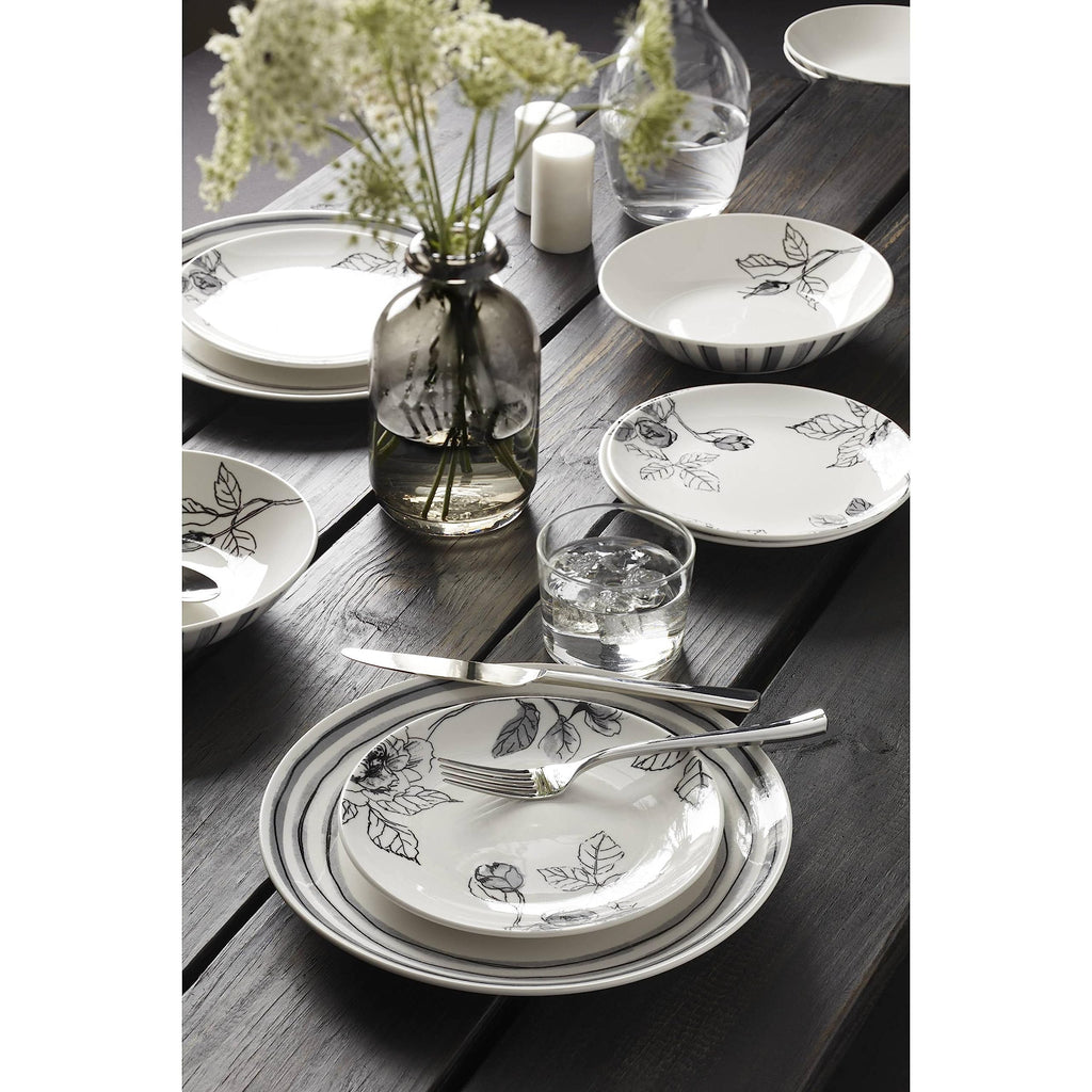 Sketchbook Piece Dinnerware Set, 12 Count, White, Dorm Necessities, Dorm Essentials
