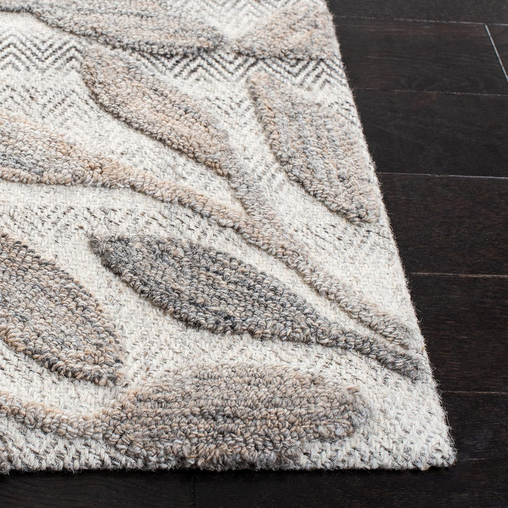 South Hampton 8' x 10' Beige Handmade Botanical Wool Area Rug