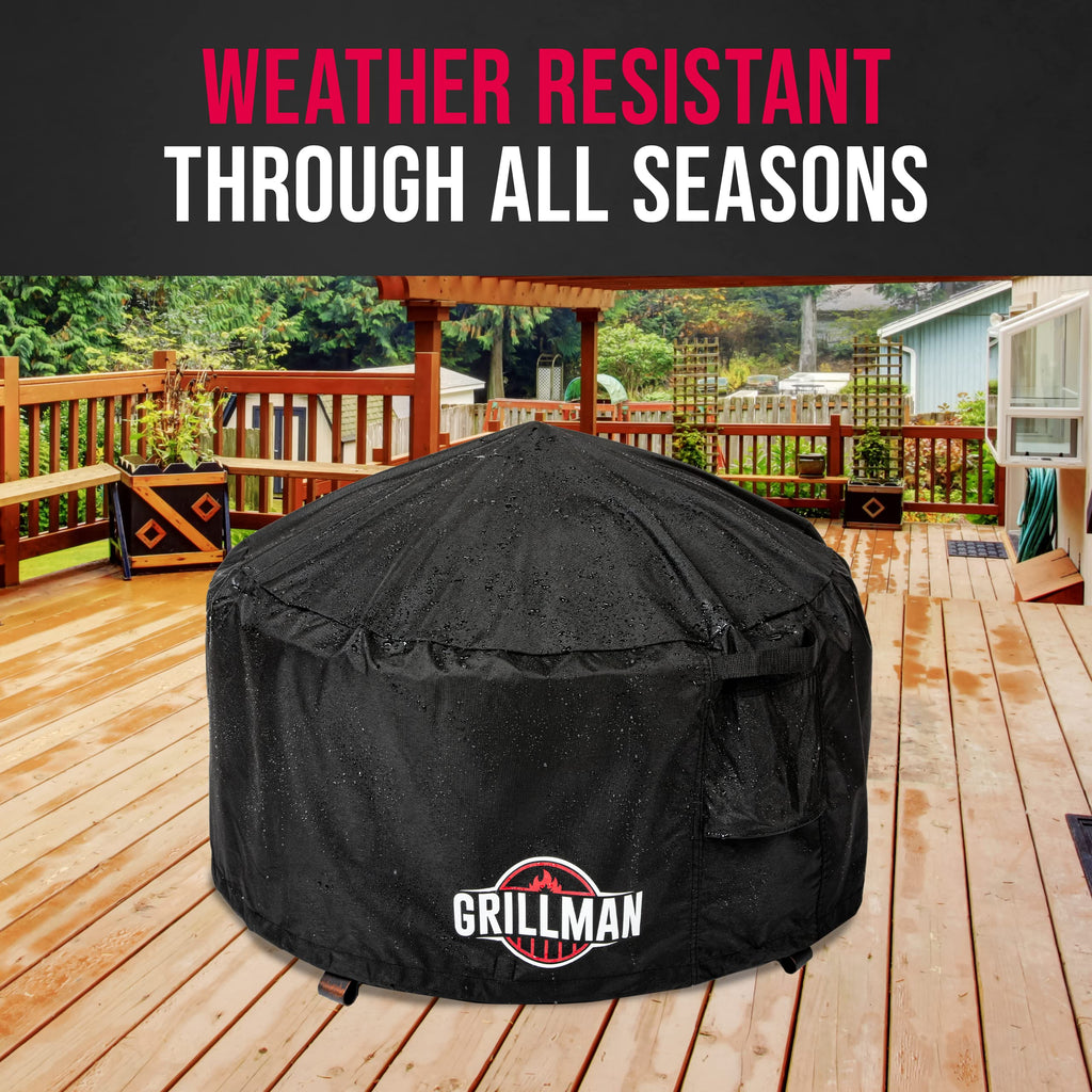 Round Waterproof Heavy Duty Fire Pit Cover, 16 x 32 Inch