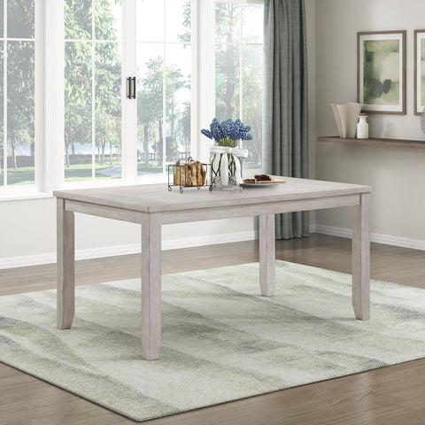 60" Farmhouse Dining Table for 4-6 People, Solid Wood Frame Acacia Veneer Rectangular Kitchen Table, for Kitchen