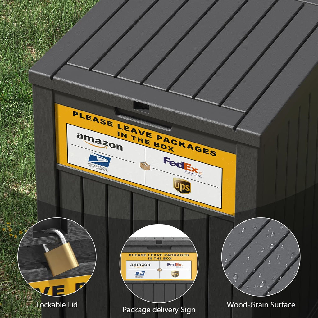 Package Delivery Box with Sign, 48 Gallon Storage with Lockable Secure