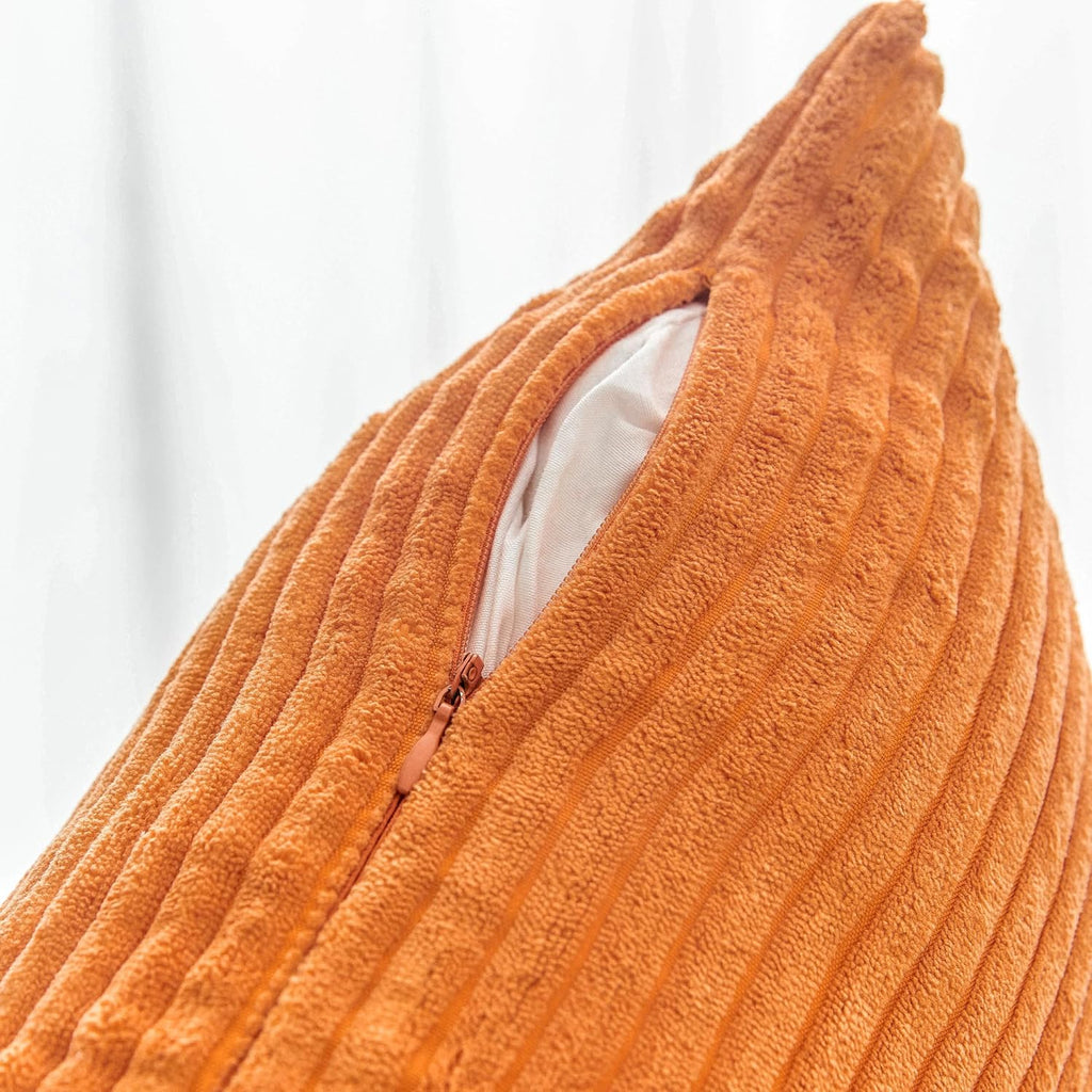Burnt Orange Euro Shams Set of 2 Pillow Covers Super Soft Large Decorative Throw Pillow Covers for Summer Patio