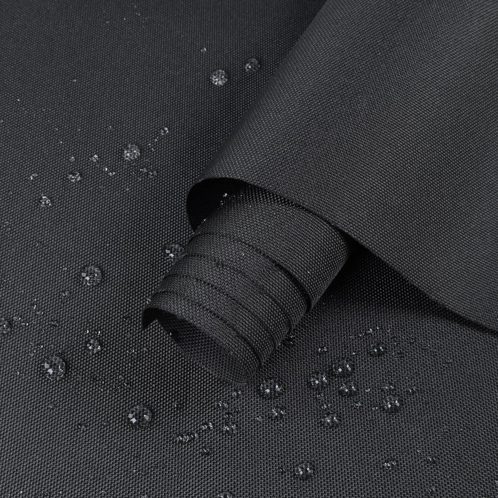 Marine Waterproof Canvas Fabric 600D PU Backing 60"×80" Black
