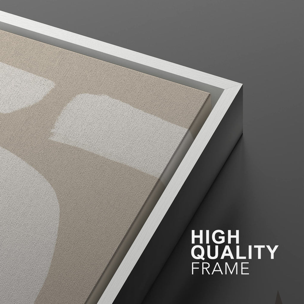 Framed Canvas Print Wall Art Set Black White Mid-Century Figures Abstract Geometric Illustrations Modern Art