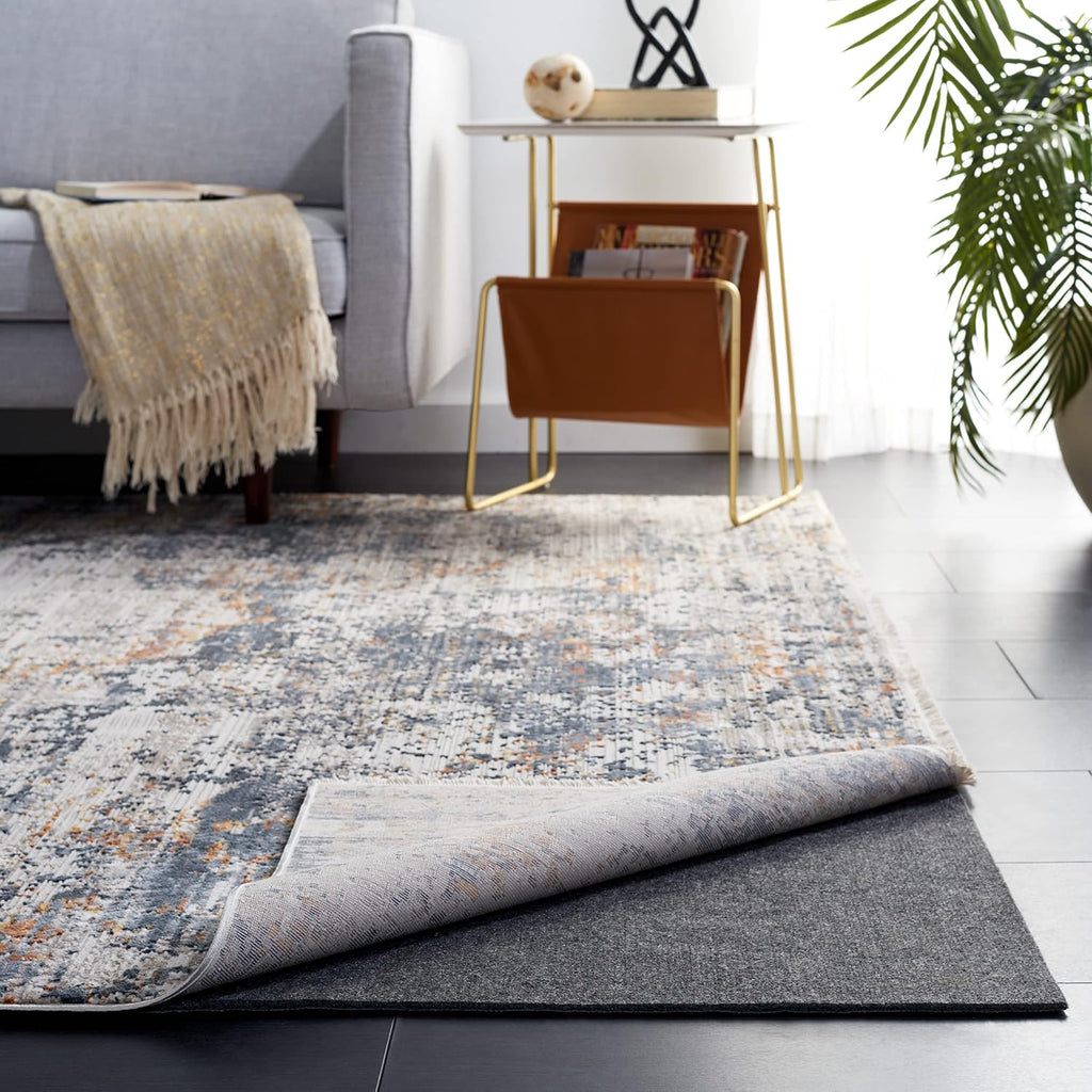 Dual Surface Rug Pad - 5' x 7', 1/4" Thick, Felt + Rubber, Non-Slip & Durable Design for Hard Floors & Carpet, Grey