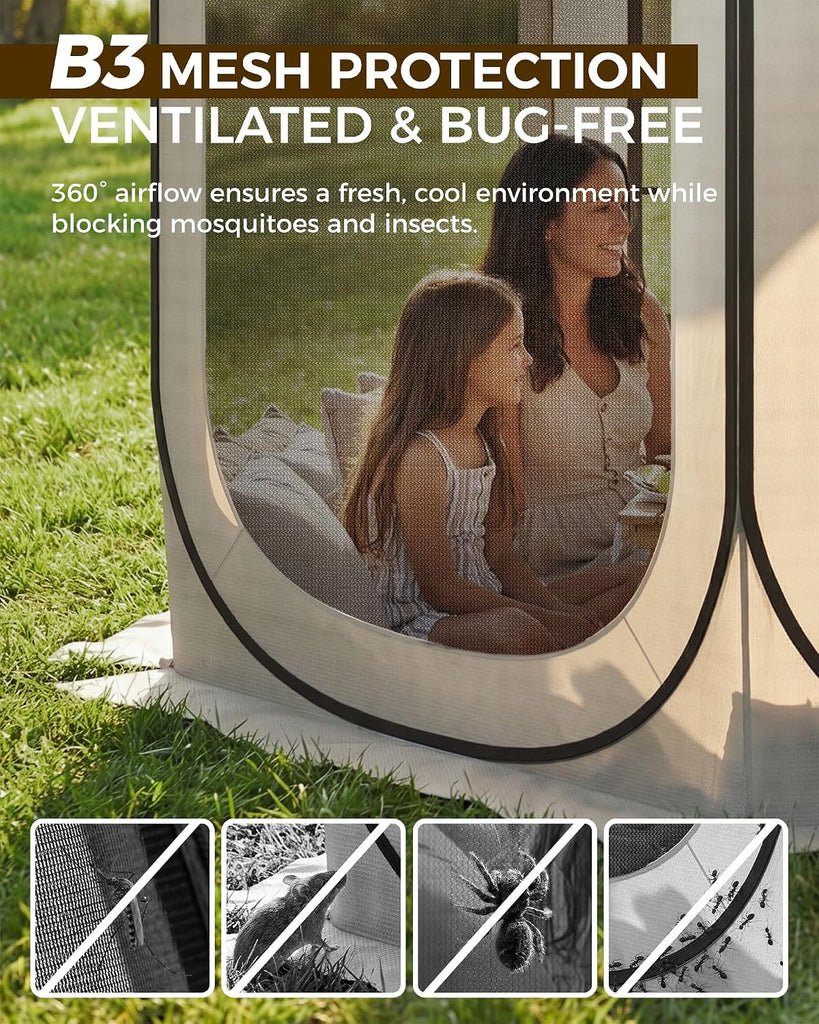 Screen Pop Up House Room Tent, Canopy Sun Shade Shelter Activities, Portable Gazebo, 10'x10'