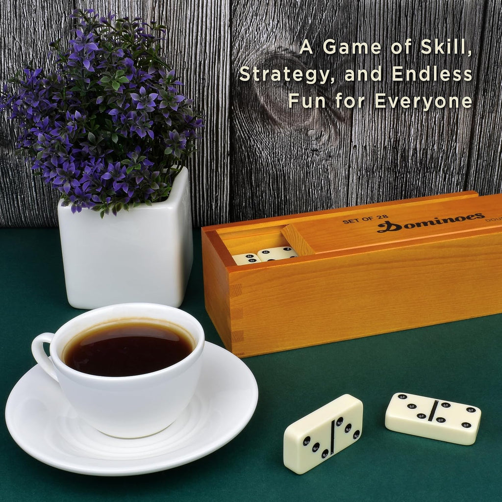 Jumbo Dominoes Set for Adults and Kids - Domino Set for Classic Board Games - Jumbo Dominoes Double 6 for Travel