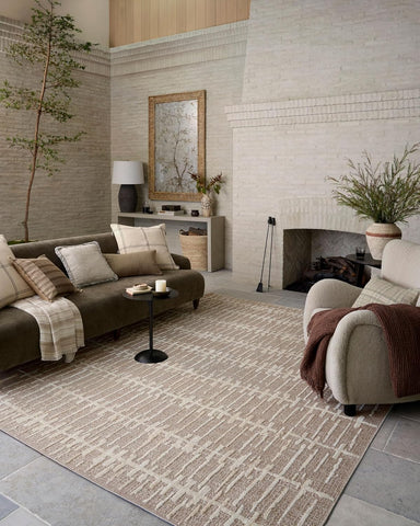 Loloi Amber Lewis Bexley Collection BEX-02 Taupe/Natural 7'-10" x 10' Area Rug Neutral, Textured, Living, Bedroom