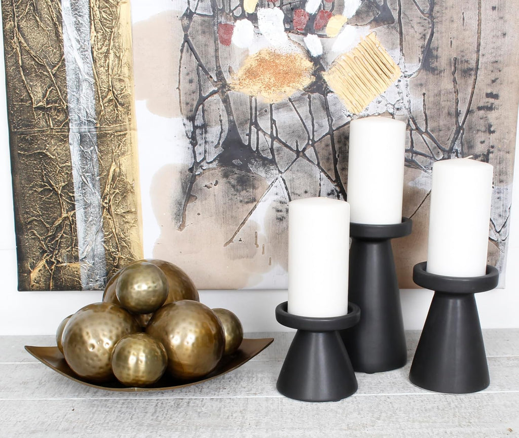 Decorative Balls, Orbs, Spheres Pieces 4 inch Bowl/Vase Filler Antique Brass - Set of 4