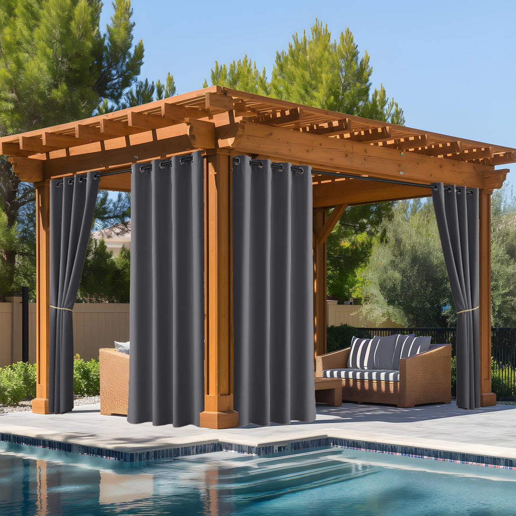 Fade Resistant Outdoor Curtains W52 x L84 in 2 Panels
