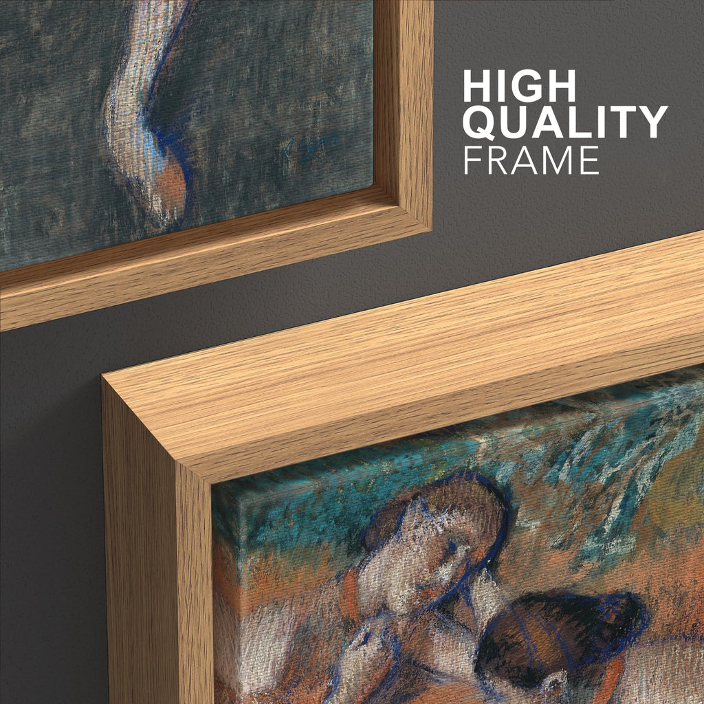 Framed Canvas Print Wall Art Set Dancers by Edgar Degas Cultural Historic Oil Painting Fine Art Reproduction Scenic