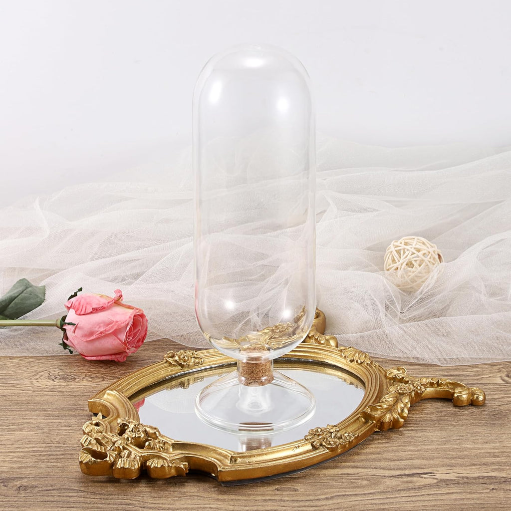 8 Inch Glass Match Cloche Decorative Glass Match Holder Jar with Cork