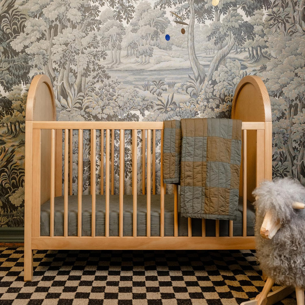 Bondi Cane 3-in-1 Convertible Baby Crib, Honey with Natural Cane | GREENGUARD Certified - Convertible to Toddler Bed