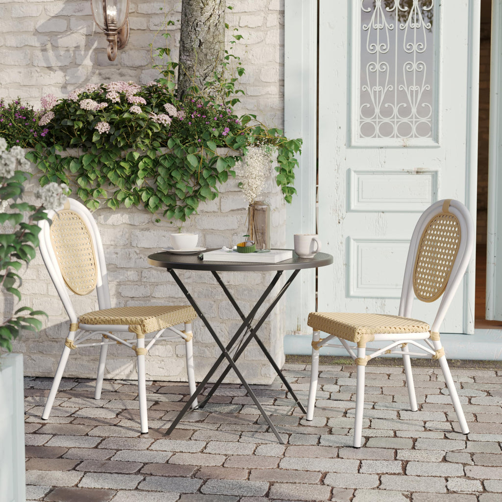 Aluminum Indoor/Outdoor Stackable Chair, Natural, 2-Pack