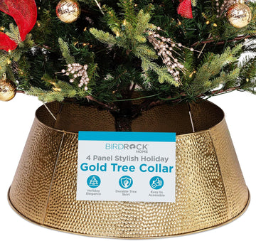 Metal Christmas Tree Collar, Gold, 28" x 10"