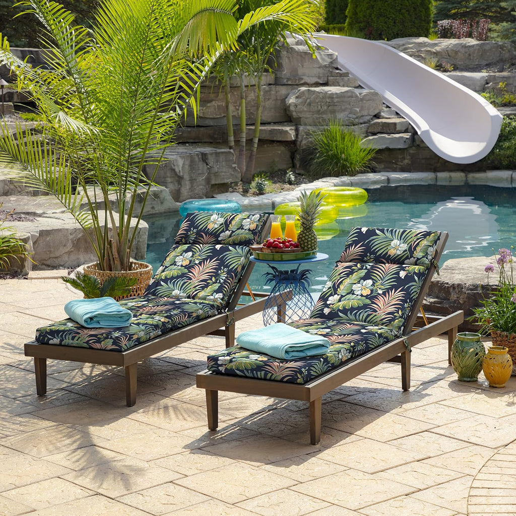 Outdoor Chaise Cushion, 21 in x 72 in, Weather-Proof, Rain-Proof, Fade Resistant Patio Cushion for Chaise Lounger